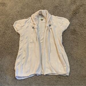 Sonoma Open Front Short Sleeve Sweater Petite Large